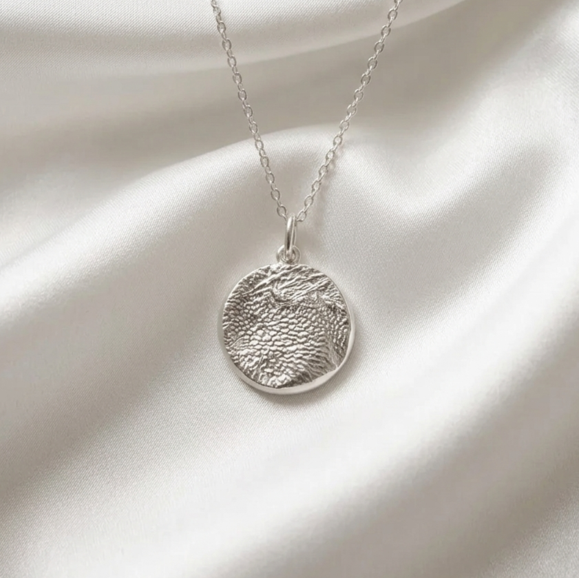 Silver Cat or Dog Nose Print Necklace