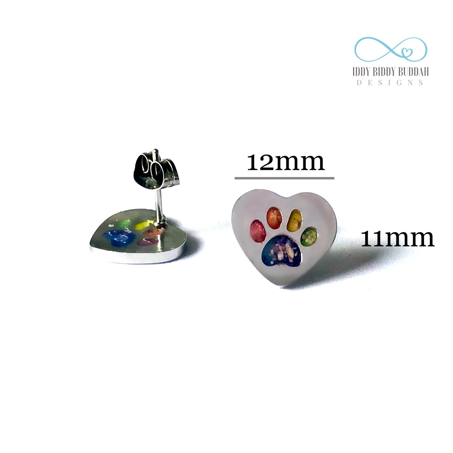 Heart Paw Print Pet Memorial Earrings