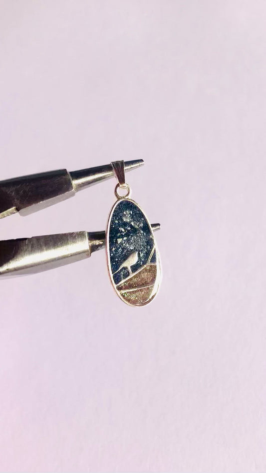 Starry Night Robin Memorial Pendant