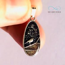 Starry Night Robin Memorial Pendant