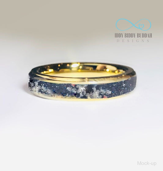 Mia Ring - Gold Tungsten Carbide Full Channel Set Ring